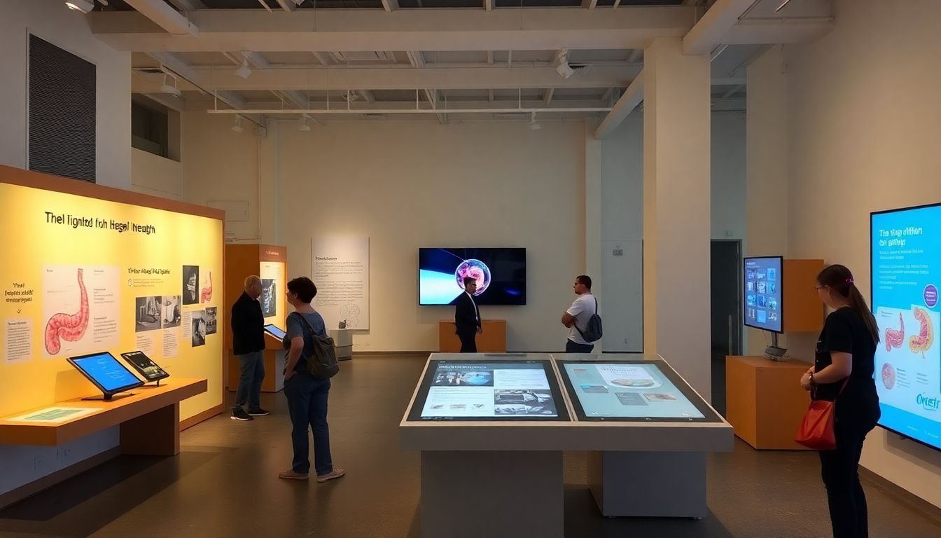 The Bloomfield Science Museum's exhibition hall features interactive displays on gut health and high-tech Israeli gadgets.