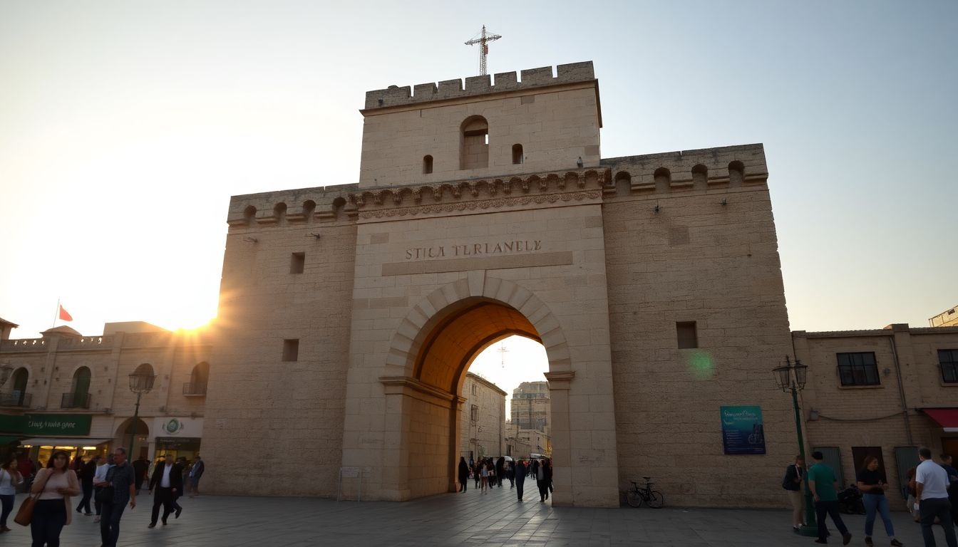 An ancient stone structure at Jaffa Gate in Jerusalem.